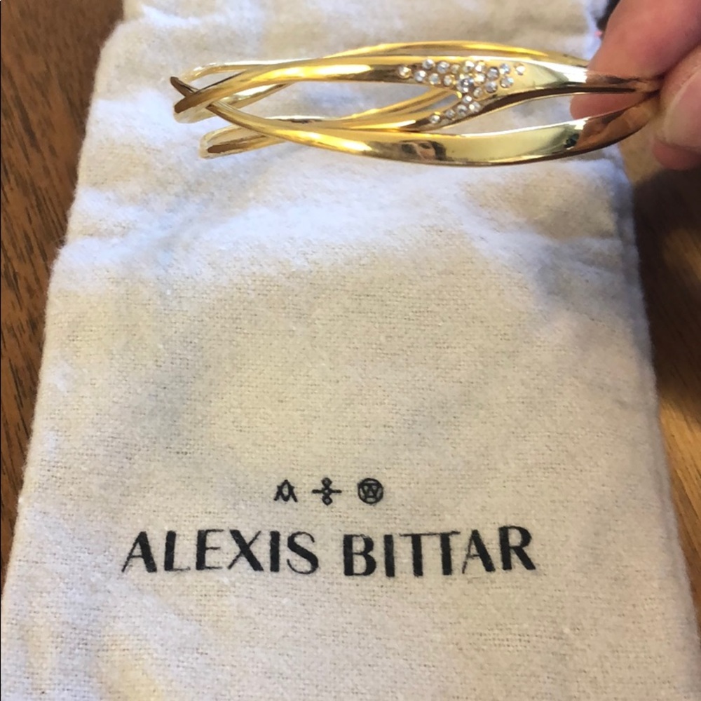 Alexis Bittar gold and crystal bangle